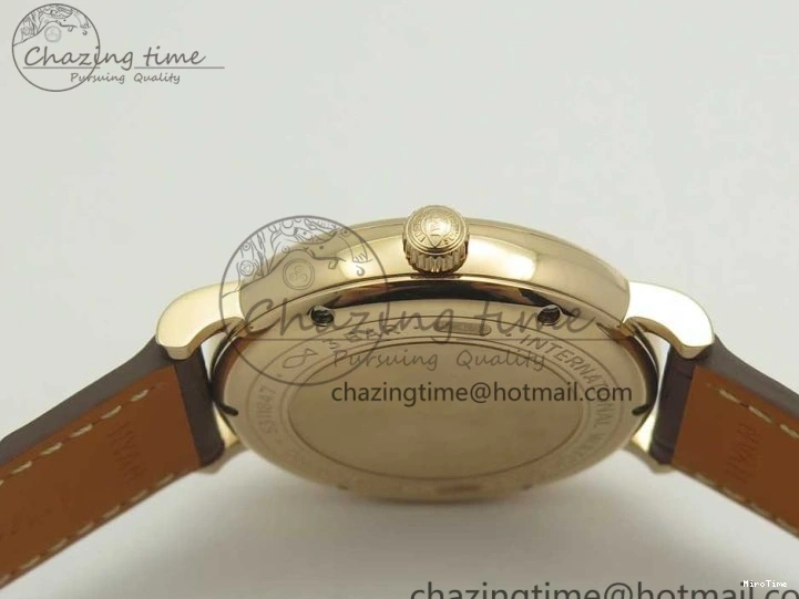 MIROTIME 0419 SportInspired Portofino IW458101 RG MK 1:1 Best Edition Gray Dial On Brown Leather Strap MIYOTA 7165